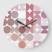 Angesagte Abstrakte Halbkreise Fusion Art Muster Große Wanduhr (Vorderseite)