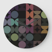 Angesagte Abstrakte Halbkreise Fusion Art Muster Große Wanduhr (Vorderseite)