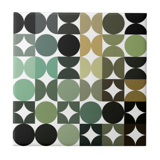 Angesagte Abstrakte Halbkreise Industrielle Fusion Fliese (Vorderseite)