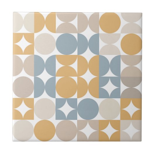 Angesagte Abstrakte Halbkreise Industrielle Fusion Fliese (Vorderseite)