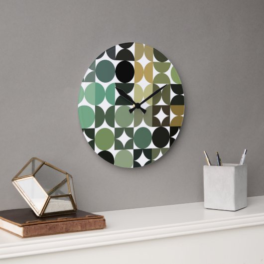 Angesagte Abstrakte Halbkreise Industrielle Fusion Große Wanduhr (Büro)