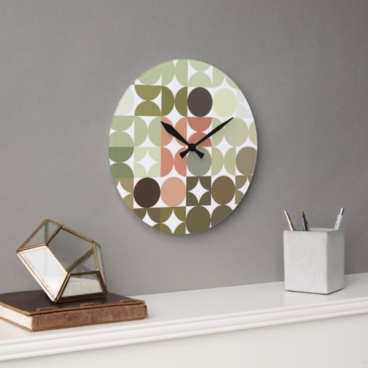 Angesagte Abstrakte Halbkreise Industrielle Fusion Große Wanduhr (Büro)