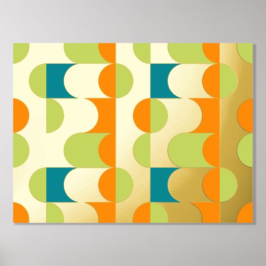 Angesagte Abstrakte Halbkreise Wavy Mosaik Art Mus Foliendrucke (Vorderseite)