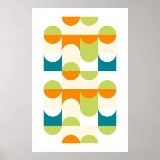 Angesagte Abstrakte Halbkreise Wavy Mosaik Art Mus Poster (Vorne)