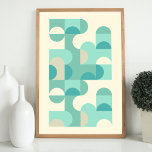 Angesagte Abstrakte Halbkreise Wavy Mosaik Art Mus Poster<br><div class="desc">Schönes zeitgenössisches Taupe beige, Elfenbein creme cremefarben cremefarben, aquamarin blau, Minze und helltürkisfarbene aqua türkisfarbene geometrische Halbkreise und Quadrate Mosaikmuster. Elegantes, stilvolles und eklektisches minimalistisches Design für den künstlerischen angesagten Trendsetter, Vintage Retro-Kunststil oder abstrakten geometrischen Motivliebhaber. Entdecken Sie dieses Design mit den Farben der Innendekoration und dekorieren Sie Ihre Wand...</div>