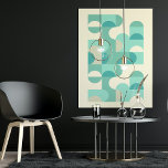Angesagte Abstrakte Halbkreise Wavy Mosaik Art Mus Poster<br><div class="desc">Schönes zeitgenössisches Taupe beige, Elfenbein creme cremefarben cremefarben, aquamarin blau, Minze und helltürkisfarbene aqua türkisfarbene geometrische Halbkreise und Quadrate Mosaikmuster. Elegantes, stilvolles und eklektisches minimalistisches Design für den künstlerischen angesagten Trendsetter, Vintage Retro-Kunststil oder abstrakten geometrischen Motivliebhaber. Entdecken Sie dieses Design mit den Farben der Innendekoration und dekorieren Sie Ihre Wand...</div>