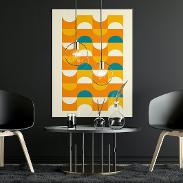 Angesagte Abstrakte Halbkreise Wavy Mosaik Art Mus Poster