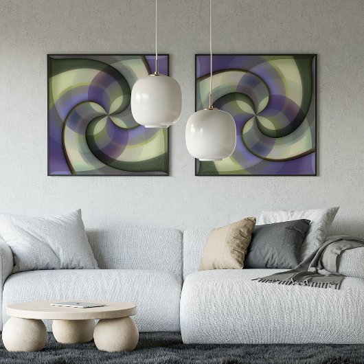 Angesagte Abstrakte Halbkreise Wavy Mosaik Art Mus Poster