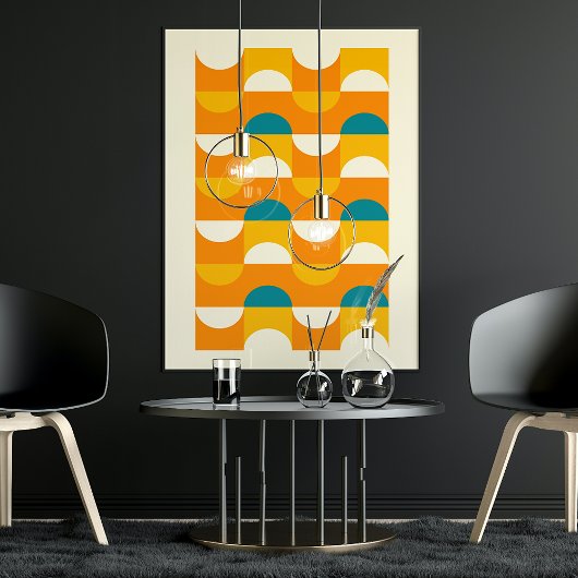 Angesagte Abstrakte Halbkreise Wavy Mosaik Art Mus Poster