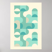 Angesagte Abstrakte Halbkreise Wavy Mosaik Art Mus Poster (Vorne)