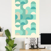 Angesagte Abstrakte Halbkreise Wavy Mosaik Art Mus Poster (Heimbüro)