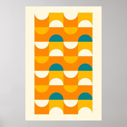 Angesagte Abstrakte Halbkreise Wavy Mosaik Art Mus Poster (Vorne)