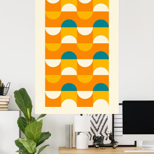 Angesagte Abstrakte Halbkreise Wavy Mosaik Art Mus Poster (Heimbüro)