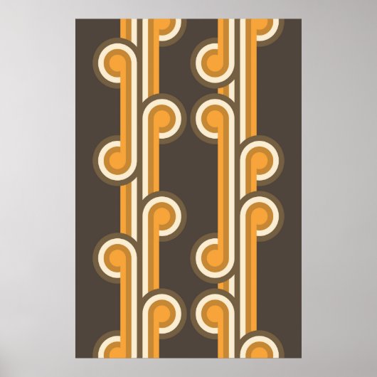 Angesagte Abstrakte Wellenformen Industrielle Fusi Poster (Vorne)