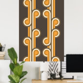 Angesagte Abstrakte Wellenformen Industrielle Fusi Poster (Heimbüro)