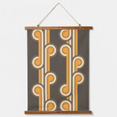 Angesagte Abstrakte Wellenformen Industrielle Fusi Wandteppich Mit Holzrahmen (Vorderseite)