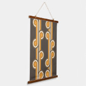 Angesagte Abstrakte Wellenformen Industrielle Fusi Wandteppich Mit Holzrahmen (Gewinkelt)