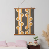 Angesagte Abstrakte Wellenformen Industrielle Fusi Wandteppich Mit Holzrahmen (Schlafzimmer)