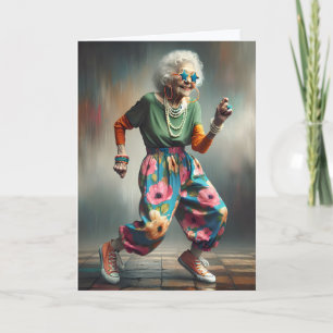 Angesagte Alte Dame zum Geburtstag tanzen Karte