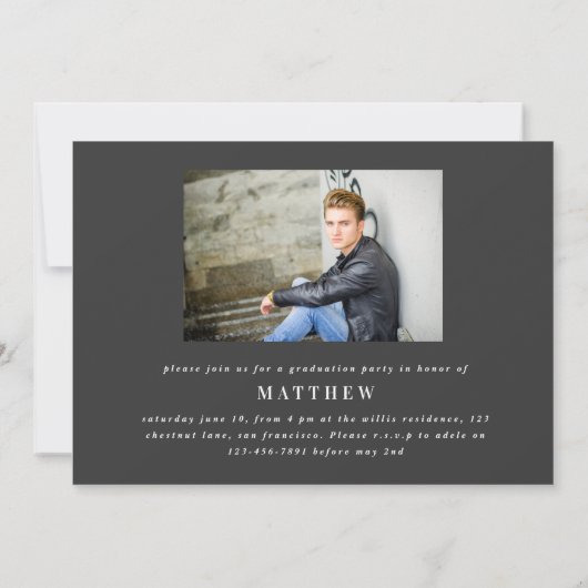 Angesagte angesagt-Hooray-Foto-Graduierungsparty M Ankündigung (Rückseite)