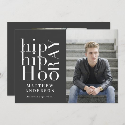 Angesagte angesagt-Hooray-Foto-Graduierungsparty M Ankündigung (Vorne/Hinten)