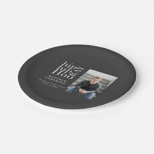 Angesagte angesagte Foto-Abschlussfeier Pappteller (Schrägansicht)