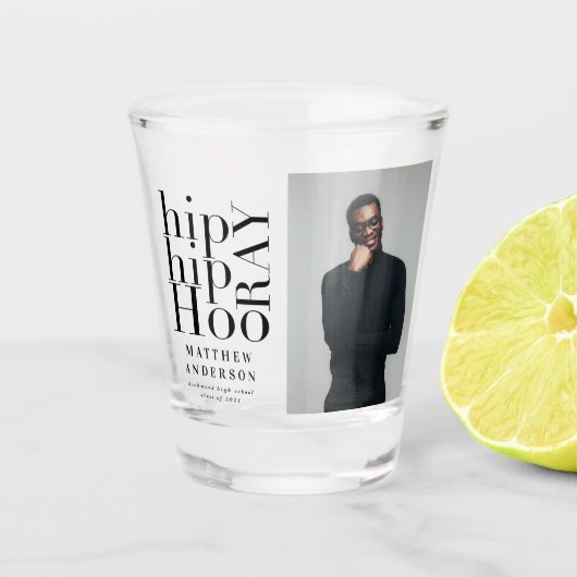 Angesagte angesagte Foto-Abschlussfeier  Schnapsglas (Vorderseite)