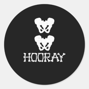 Angesagte Angesagte Hooray Funny Skeleton Anatomie Runder Aufkleber