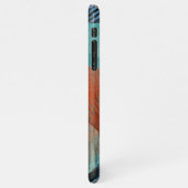 Angesagte Aquamarine Blaue Minze Grüne Orange Pins iPhone Hülle (Linke Seite)