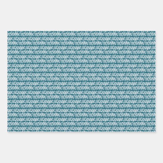 Angesagte Aquamarine blaugrüne Weiße Abstrakte Zig Geschenkpapier Set (Vorderseite 2)