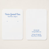 Angesagte Blauer Ohrring- oder Schmuckanzeigekarte (Vorne & Hinten)