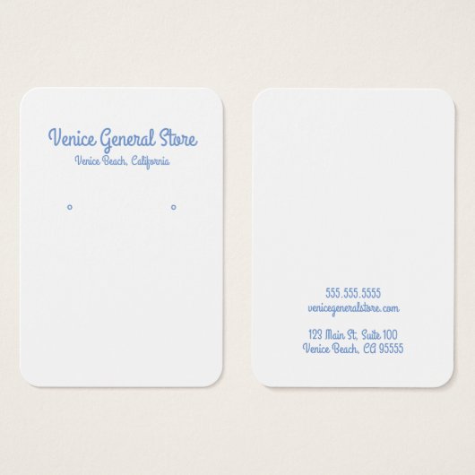 Angesagte Blauer Ohrring- oder Schmuckanzeigekarte (Vorne & Hinten)