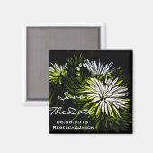 Angesagte böhmisch-grüne Chrysanthemum Hochzeit Magnet (Vorderseite/Rückseite)