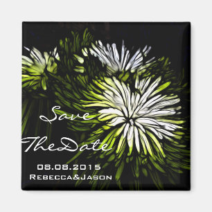 Angesagte böhmisch-grüne Chrysanthemum Hochzeit Magnet