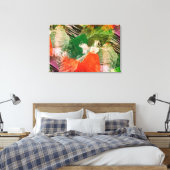 Angesagte Farbenfrohe Grunge Stil Pinselstriche Ar Leinwanddruck (Insitu (Schlafzimmer))