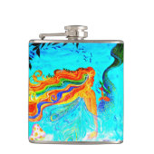 angesagte Flasche der Regenbogenhaar-Meerjungfrau Flachmann (Vorderseite)
