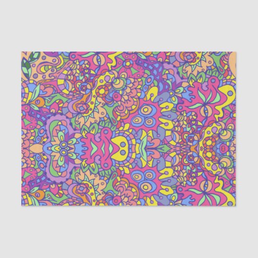 Angesagte Girly Fantasy Doodles Muster Seidenpapier (Vorderseite)