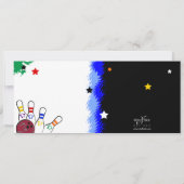 Angesagte helle Bowlings-Party Einladung (Rückseite)