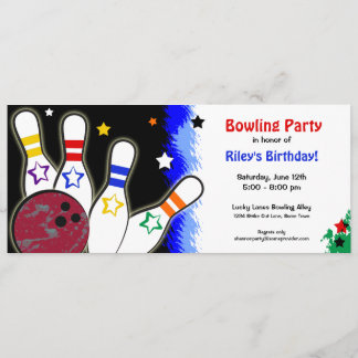 Angesagte helle Bowlings-Party Einladung