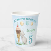 Angesagte Hippo Hooray Geburtstagsparty Pappbecher (Vorderseite)
