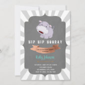 Angesagte Hippo-Hoorn-Babydusche Einladung (Vorderseite)