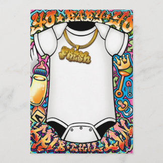 Angesagte Hopfengraffiti-Baby-Duschen-Einladungen Einladung