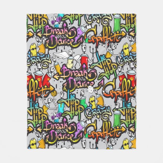 Angesagte Hopfengraffiti-Fleecedecken Fleecedecke (Vorderseite)