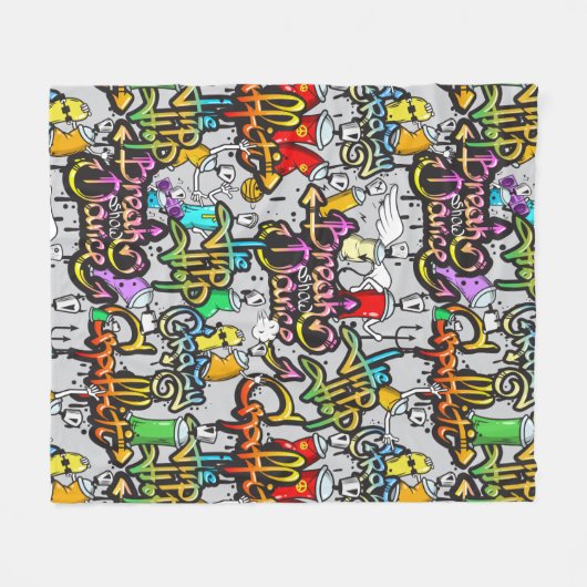 Angesagte Hopfengraffiti-Fleecedecken Fleecedecke (Vorderseite (Horizontal))