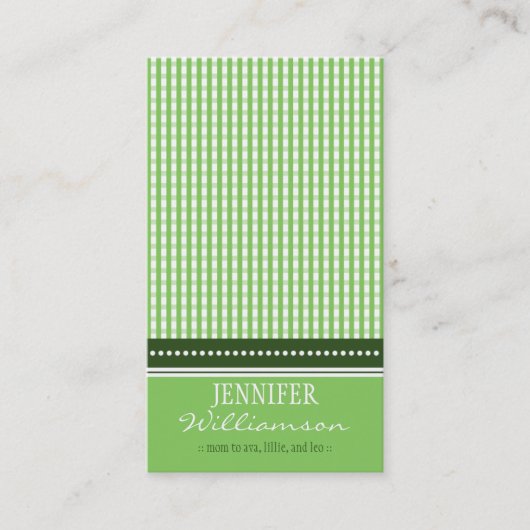 Angesagte individuelle Gingham MOMY Calling Cards: Telefonnummerkarte (Vorderseite)