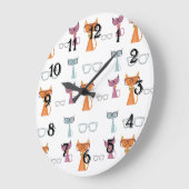 Angesagte Katzen Große Wanduhr (Winkel)