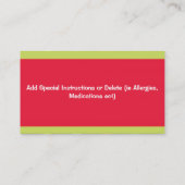 Angesagte Küken-Geschäfts-Karte Telefonnummerkarte (Rückseite)