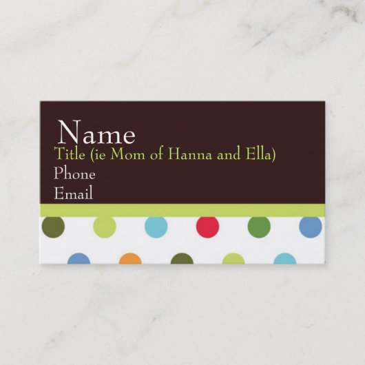 Angesagte Küken-Mama-Karte Telefonnummerkarte (Vorderseite)