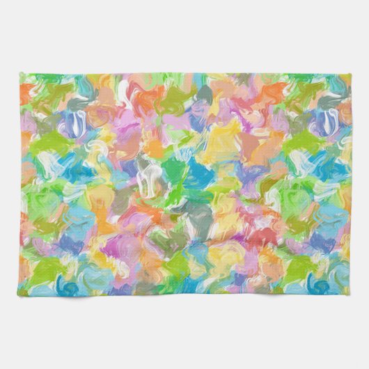 Angesagte, lebendige Sommerpaint Spritzer Muster Küchentuch (Horizontal)