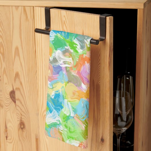 Angesagte, lebendige Sommerpaint Spritzer Muster Küchentuch (Drittel gefaltet)